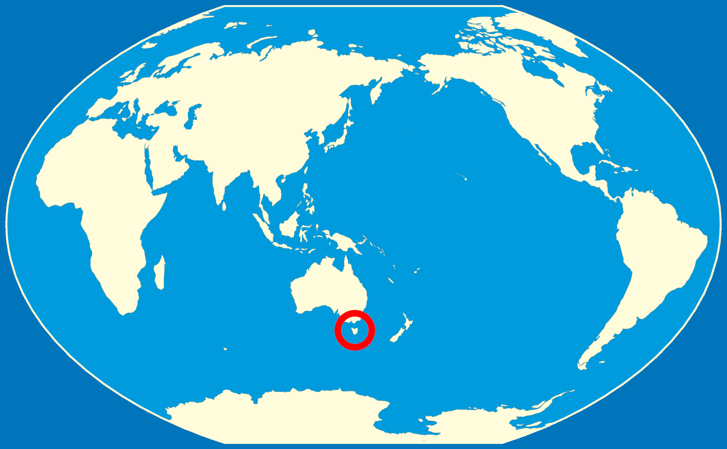 Location of Tasmania in the World